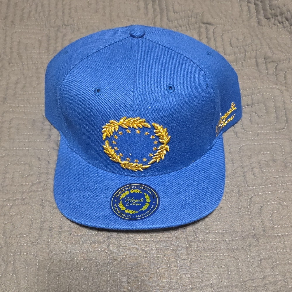 Blue Cap with Gold Embroidery